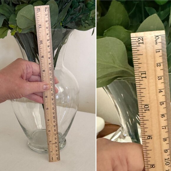 11 x 7 inch Hourglass Shaped Glass Vase ideal for Example Upcycled Mixed Florals - Picture 14 of 15